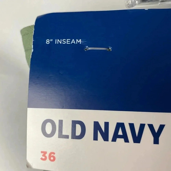 NWT OLD NAVY MENS SIZE 36 SWIM TRUNKS 9” INSEAM OLIVE GREEN TAN STRIPES - Picture 11 of 14